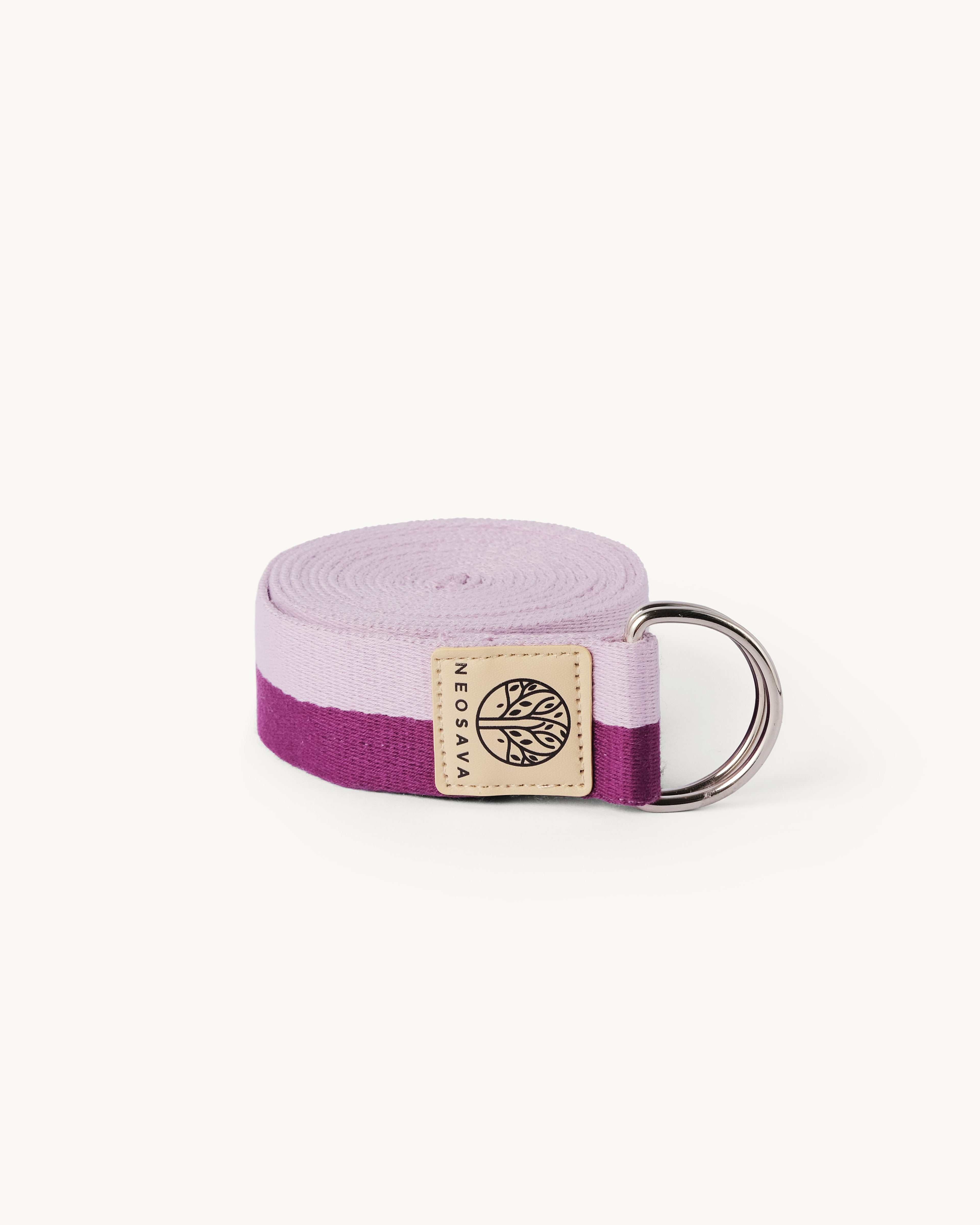 Neosava Amethyst 3 m stretching strap for yoga practice, pilates sessions, mobility exercises, assisted stretches, flexibility support, alignment training, home practice, studio workouts, and travel fitness.