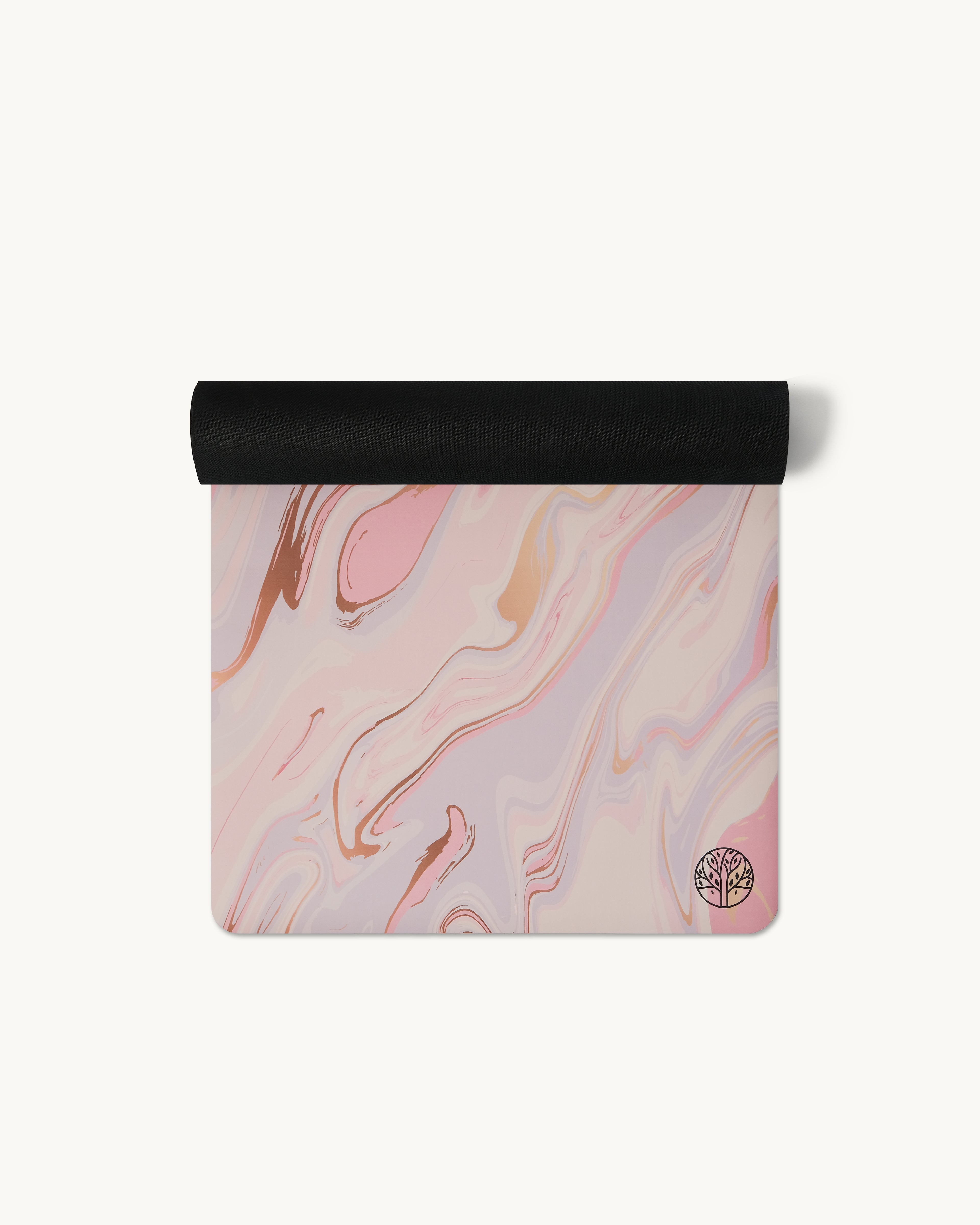 Neosava GalaGrip Cherry Blossom signature yoga mat with romantic pink and ivory artwork, designed for refined yoga practice, pilates sessions, and elevated wellness rituals.