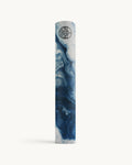 Pacific Neosava GalaGrip luxury yoga mat featuring blue and white fluid artwork, designed for stable yoga flow, pilates training, stretching, and mindful wellness practice.