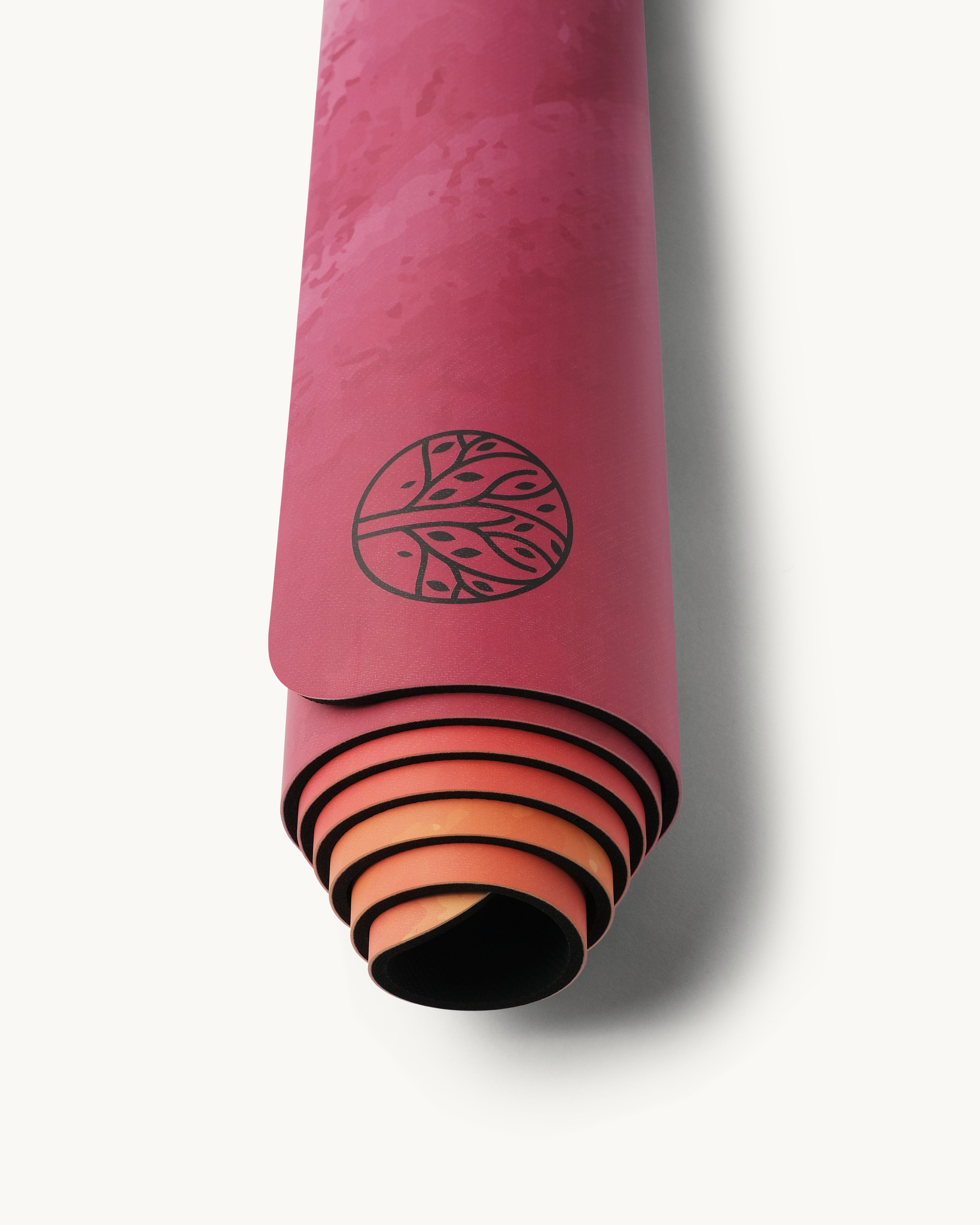 Neosava GalaGrip Sunset premium yoga mat with warm pink sunset-inspired design, created for yoga, pilates, meditation, stretching, and beautiful home workout practice.