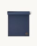 Neosava Lizard Pro Ocean dark blue premium yoga mat with refined minimalist design for yoga, pilates, stretching, meditation, and elevated home workout practice.
